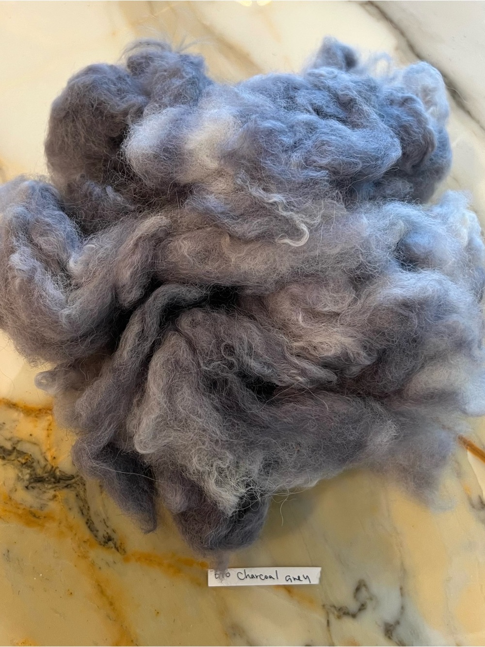 Dyed Alpaca Fiber - Charcoal Grey